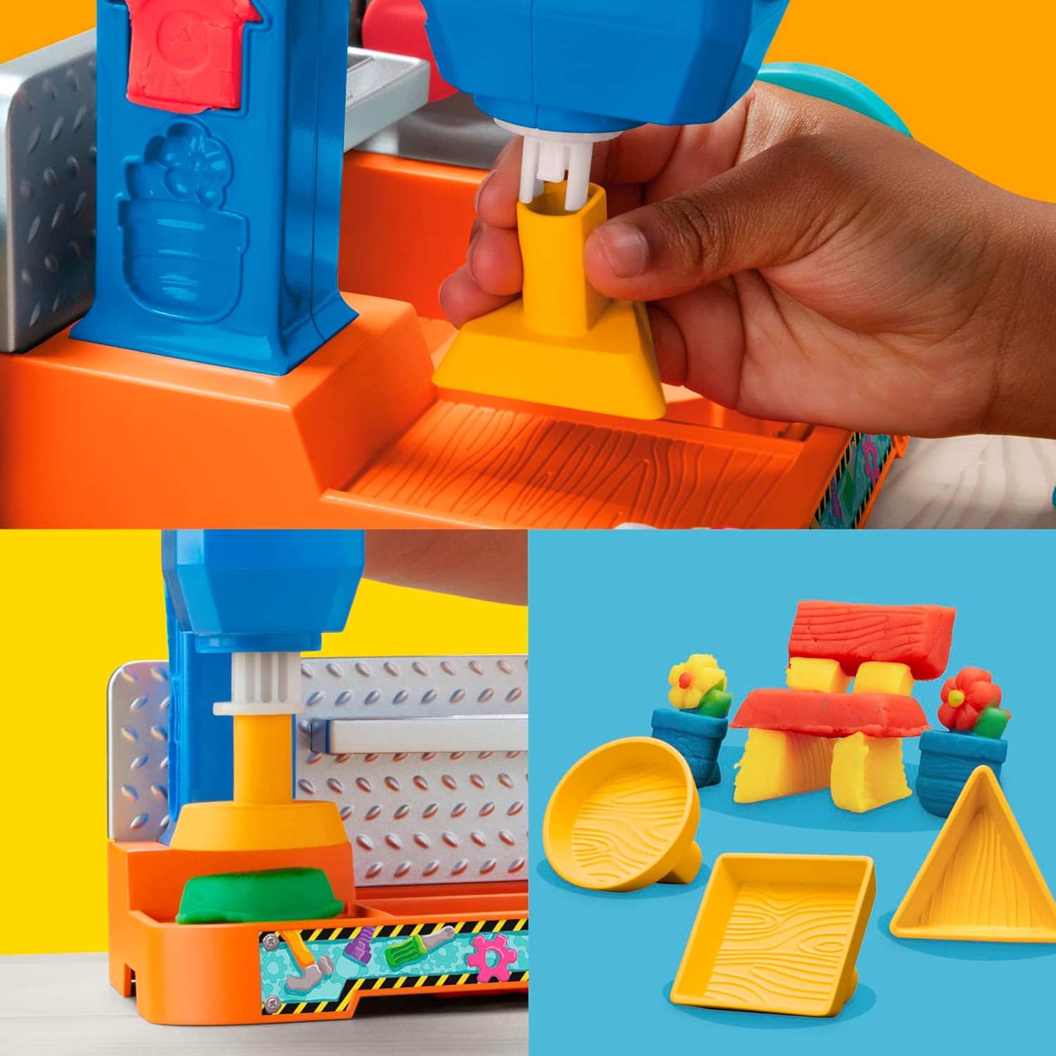 Play-Doh Stamp & Saw Tool Bench Atelier de construction pour enfants à partir de 3 ans